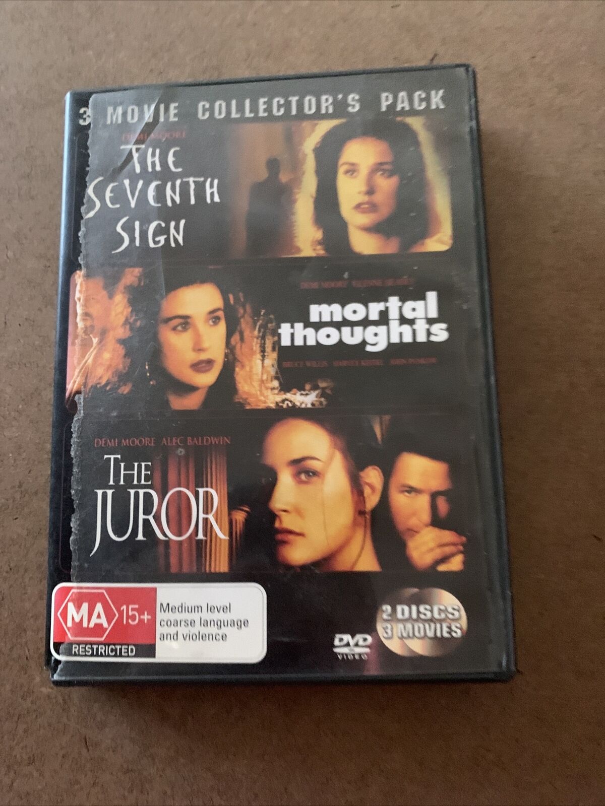 2 Disc DVD The Seventh Sign Mortal Thoughts The Juror R4 1988 1991 1996 3 Movie