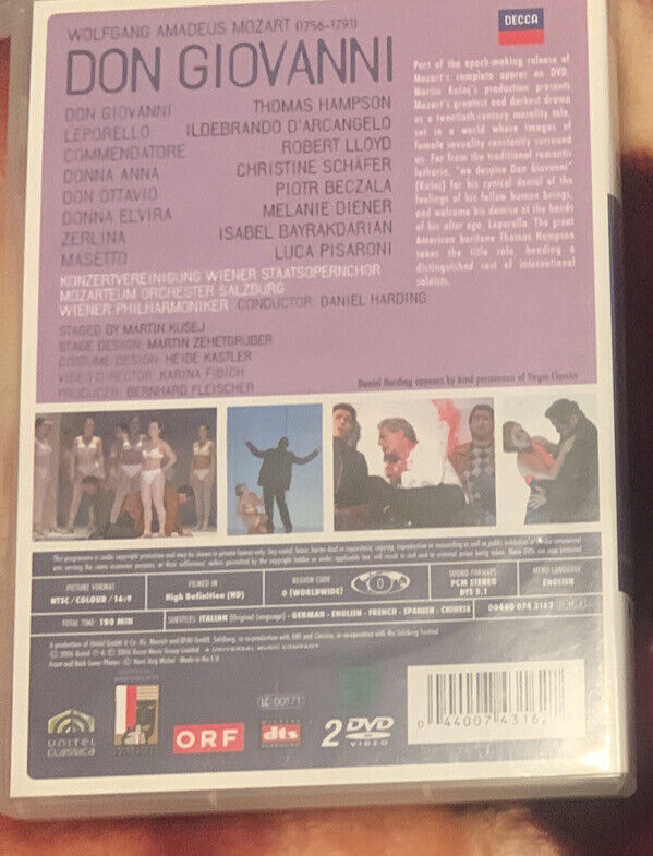 2 Disc DVD Don Giovanni Wolfgang Armadeus Mozart Decca Complete Operas 2006