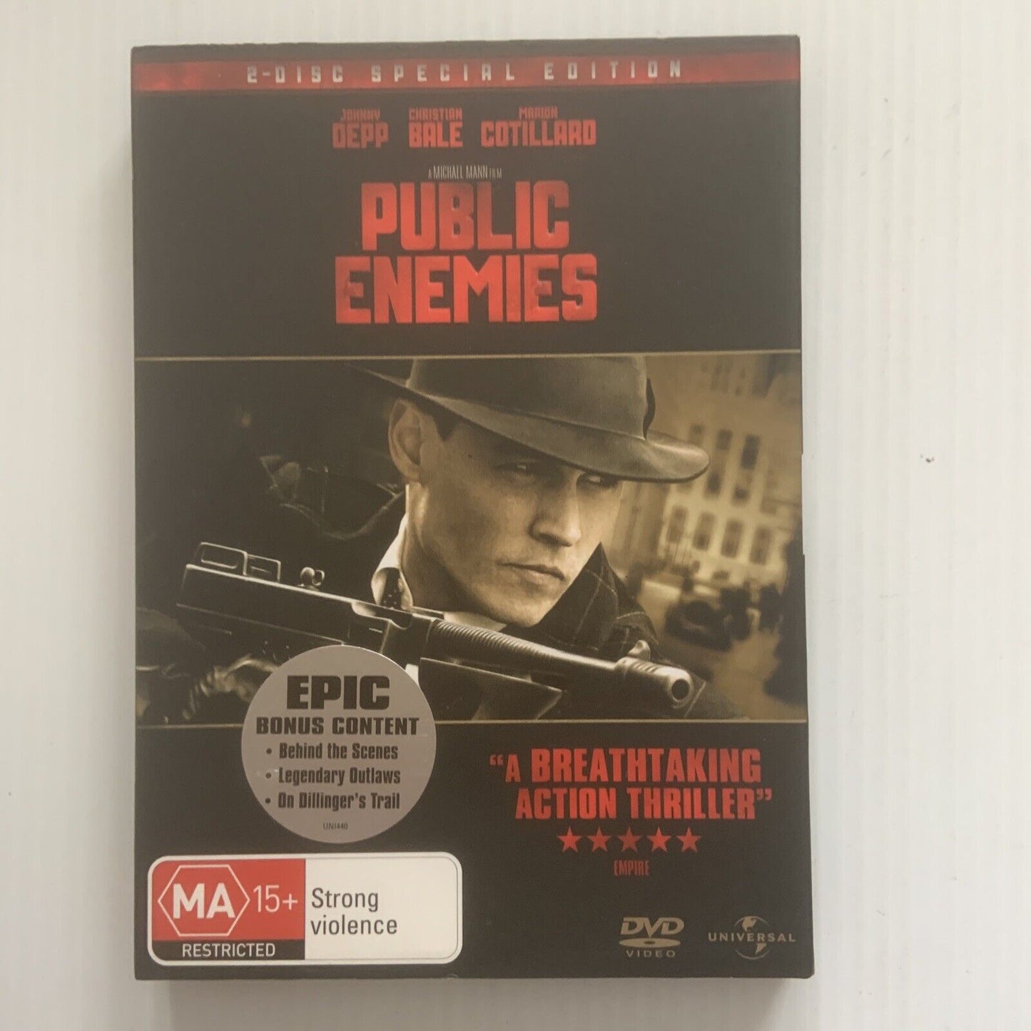 2 Disc DVD PUBLIC ENEMIES Special Edition In Sleeve 2009 R2 4 5 Johnny Depp