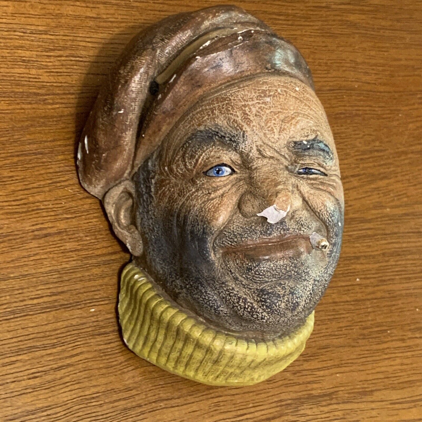 Boat Man Wall Art Rustic Vintage 1960’s CHALKWARE 17cm Ready To Hang