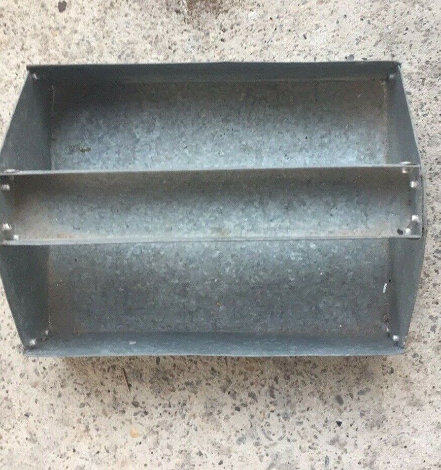 GALVANISED METAL TOOL CRAFT BOX CADDY HOLDER handy functional decor Mini 23.5cm