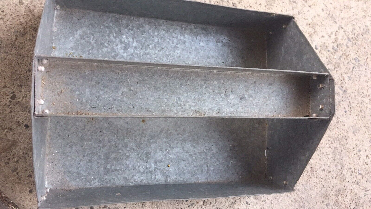 GALVANISED METAL TOOL CRAFT BOX CADDY HOLDER handy functional decor Mini 23.5cm