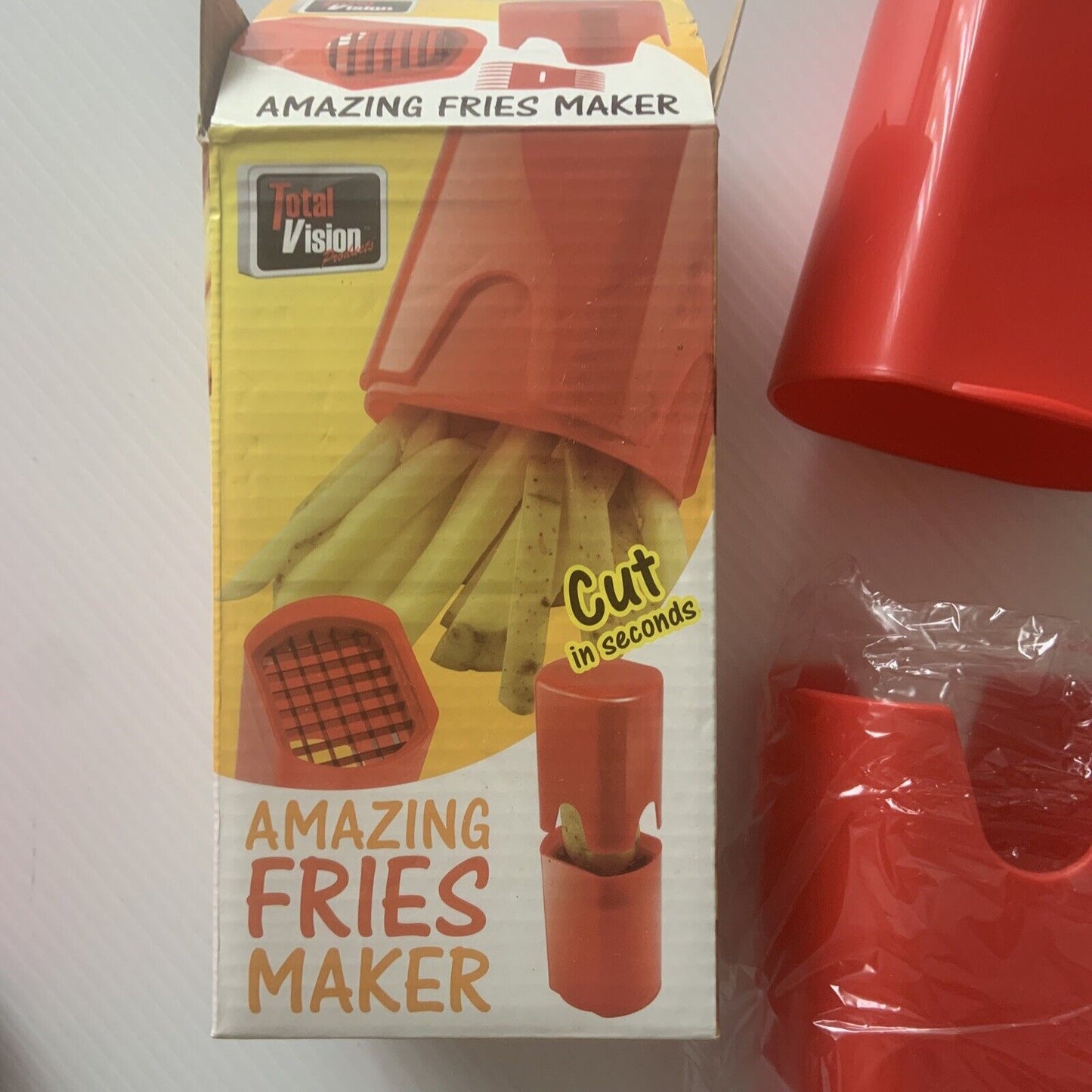 TOTAL VISION AMAZING FRIES MAKER Potato Chipper L Slicer Chip Cutter Chopper