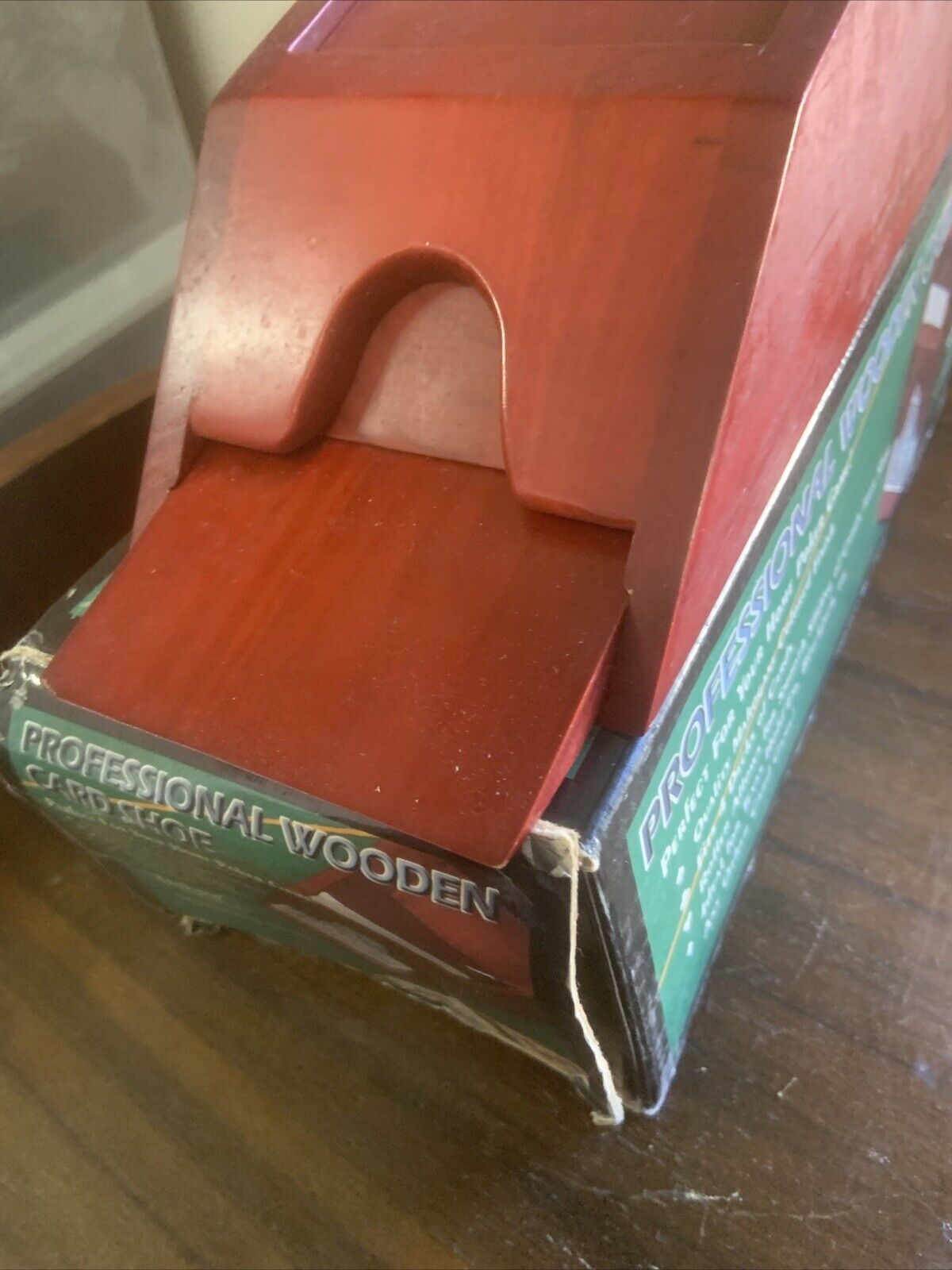 Vintage JACKPOT Playing Card Dealers Shoe MAHOGANY Wooden Weighted card feeder