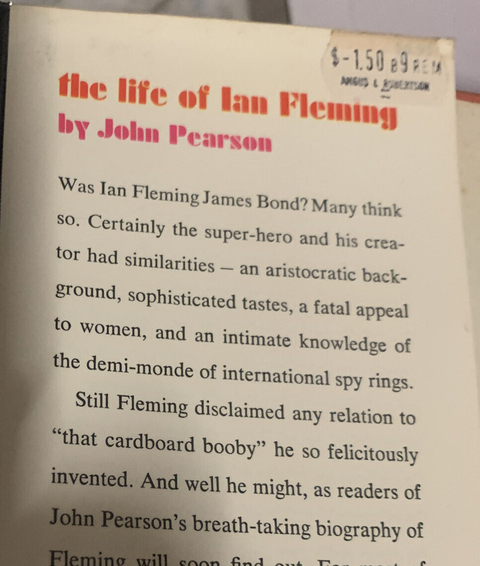 HC THE LIFE OF IAN FLEMING - John Pearson 1st USA 1966 Edition James Bond DJ