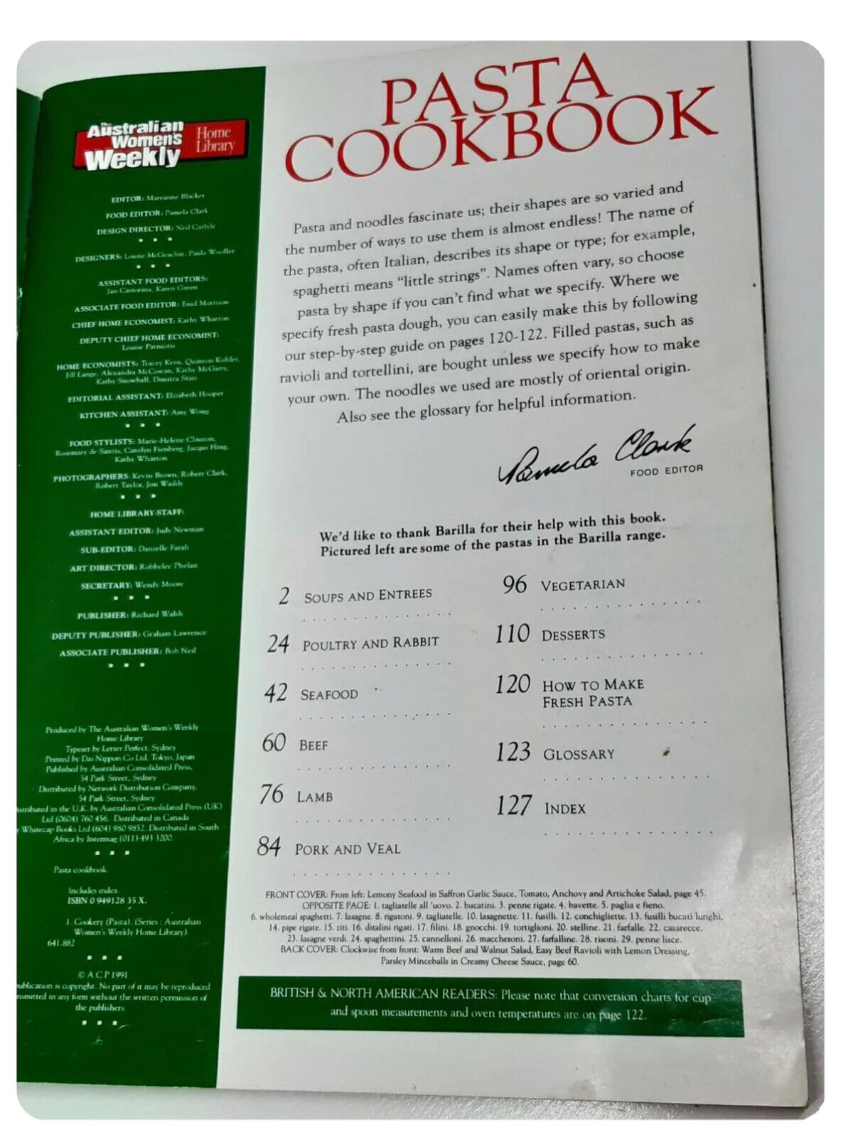 THE AUSTRALIAN WOMEN'S WEEKLY Pasta Cookbook 1991 PB Bookazine
