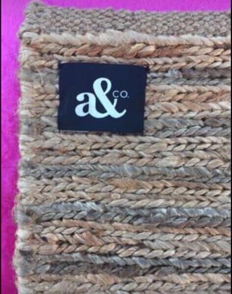 4 x ARMADILLO HEMP Placemat Trivet 24cm Sq One Off Patterns Heavy Woven NEW