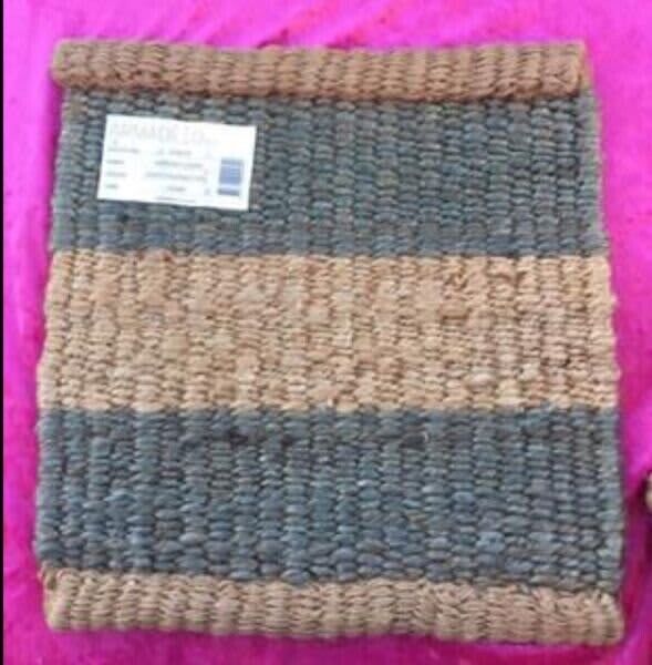 4 x ARMADILLO HEMP Placemat Trivet 24cm Sq One Off Patterns Heavy Woven NEW