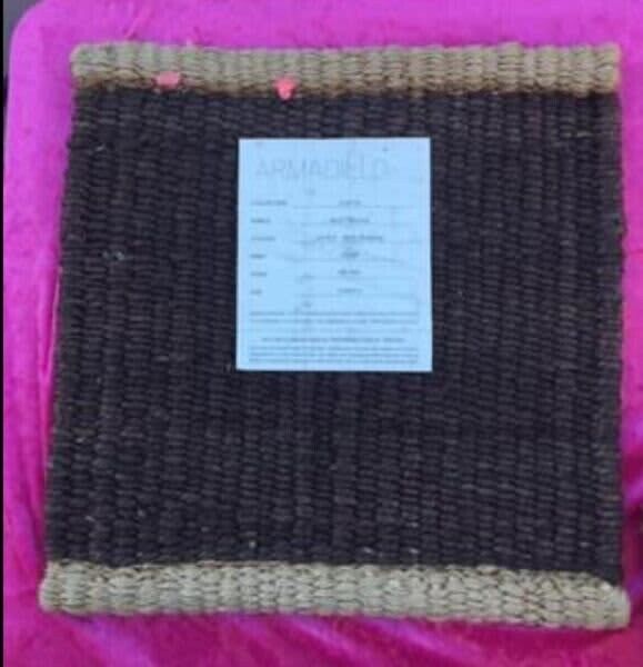 4 x ARMADILLO HEMP Placemat Trivet 24cm Sq One Off Patterns Heavy Woven NEW
