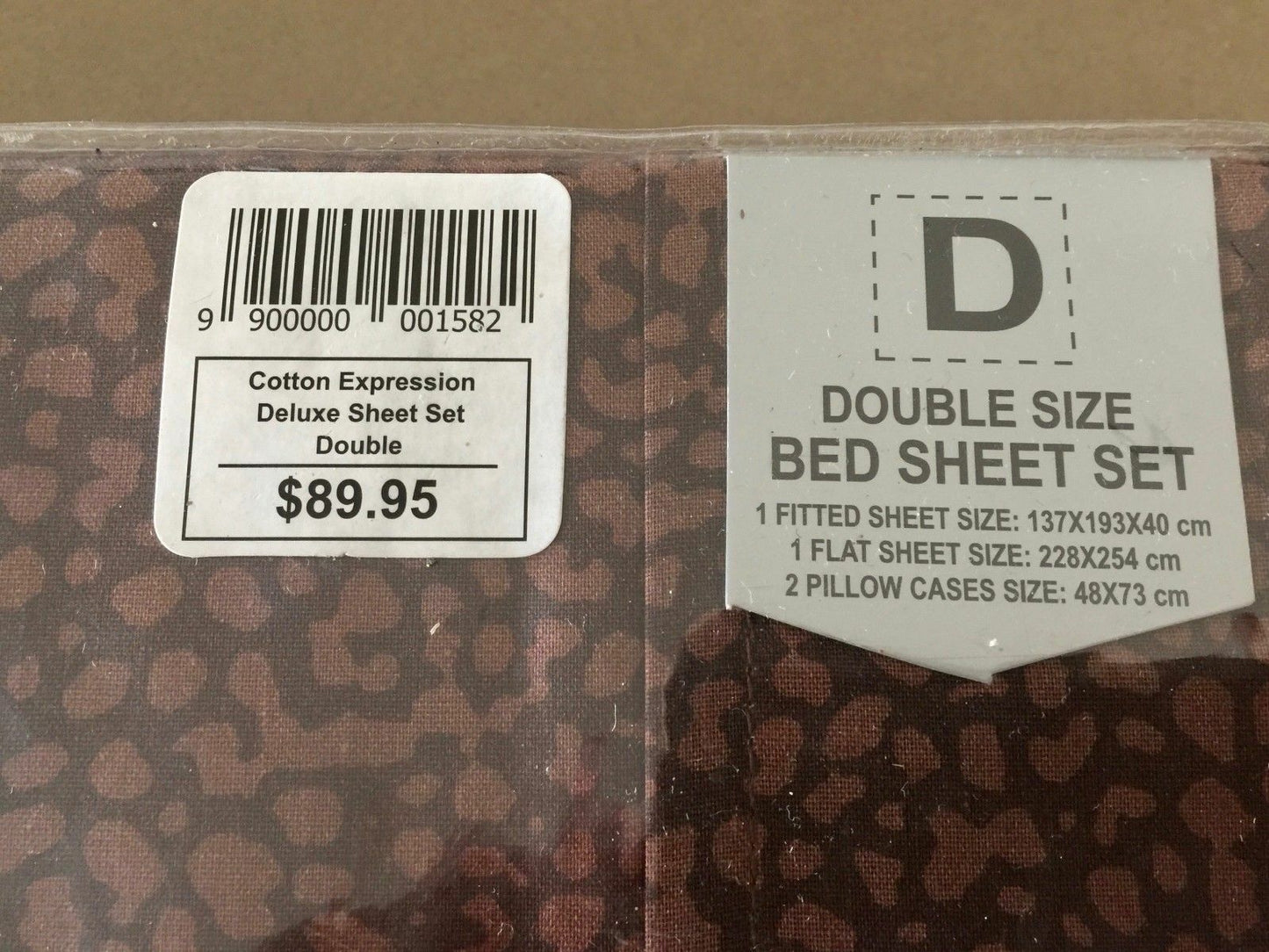 DB COTTON EXPRESSION DB Sheet Set 4 Piece Brown Spot Dot NEW