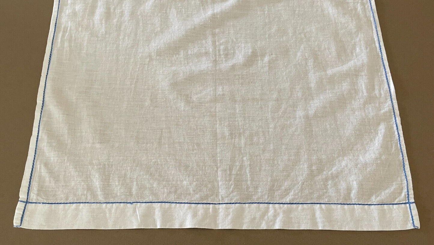 1960s Baby Bassinet Top Sheet Hand Embroidered Chickens 53.5 x 80cm Vintage