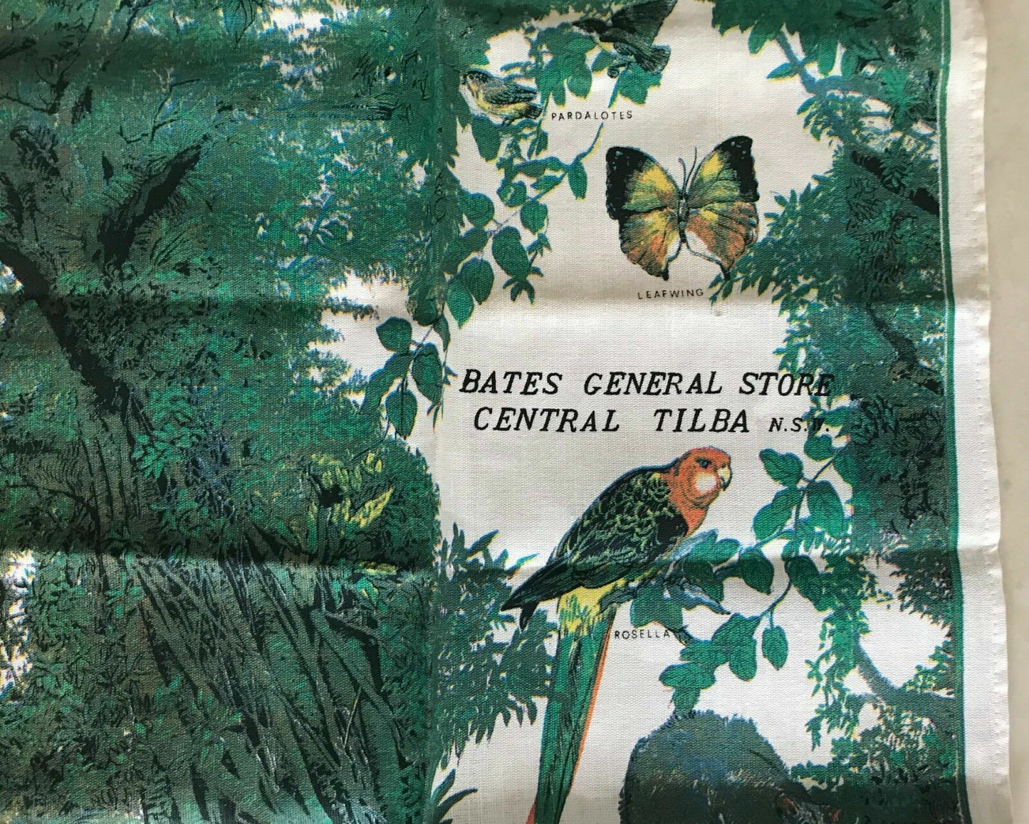 Vintage Ross Linen Cotton Tea Towel Bates General Store TILBA NSW Souvenir