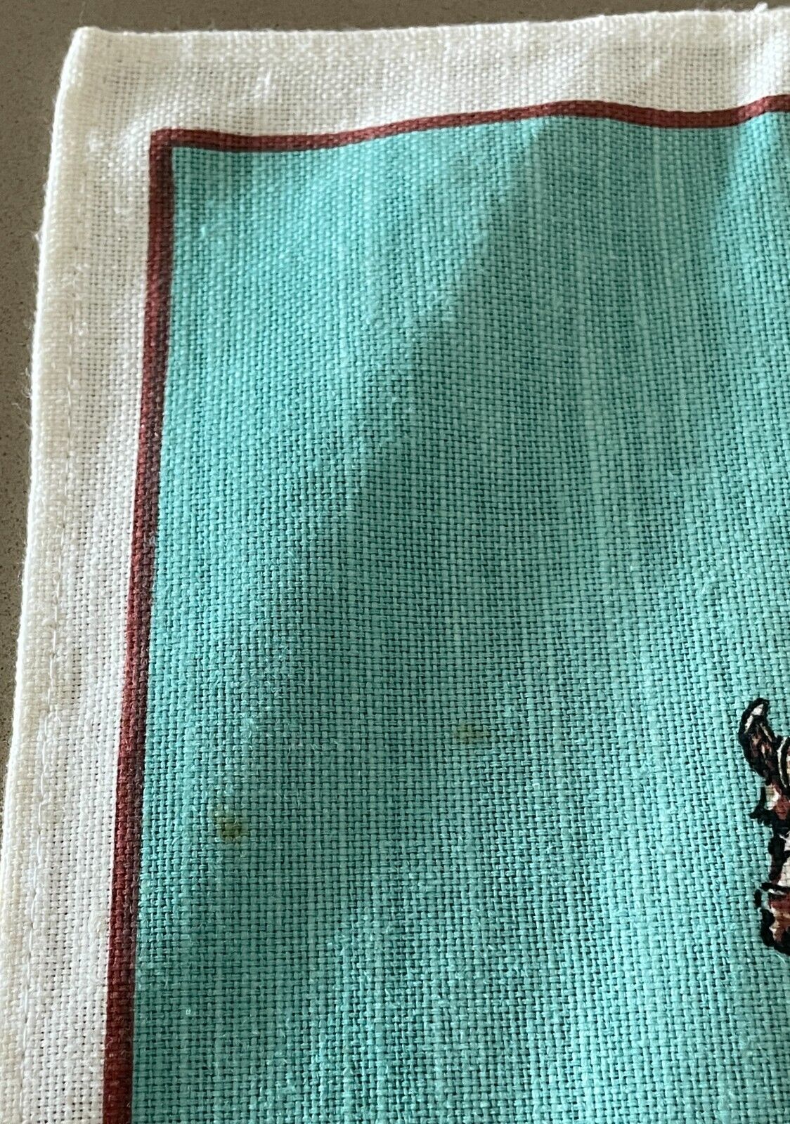 Vintage Tea Towel COBAR NSW Outback Australian Theme Print Souvenir