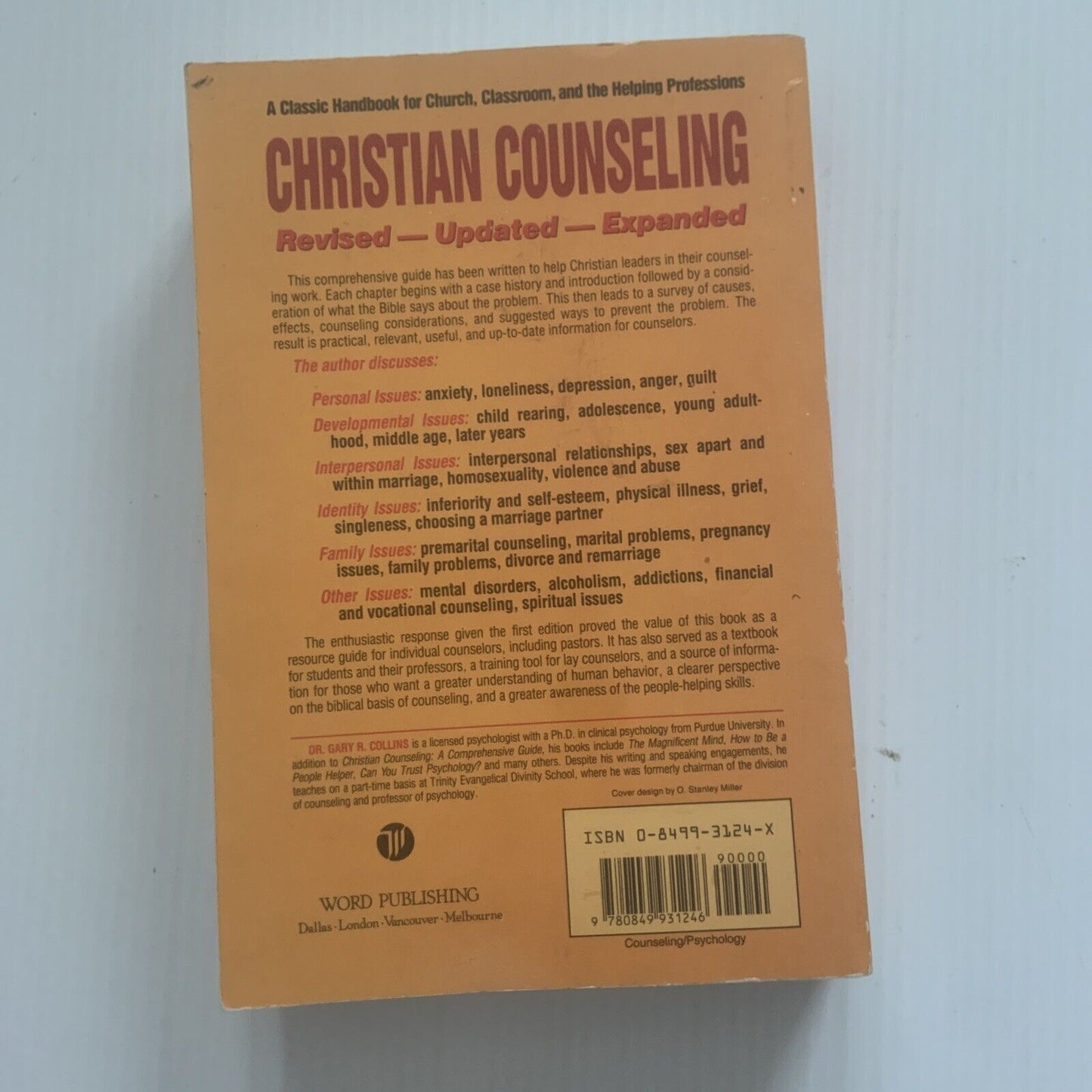 PB Book CHRISTIAN COUNSELLING Revised Edition by Gary R Collins 1988 Religious