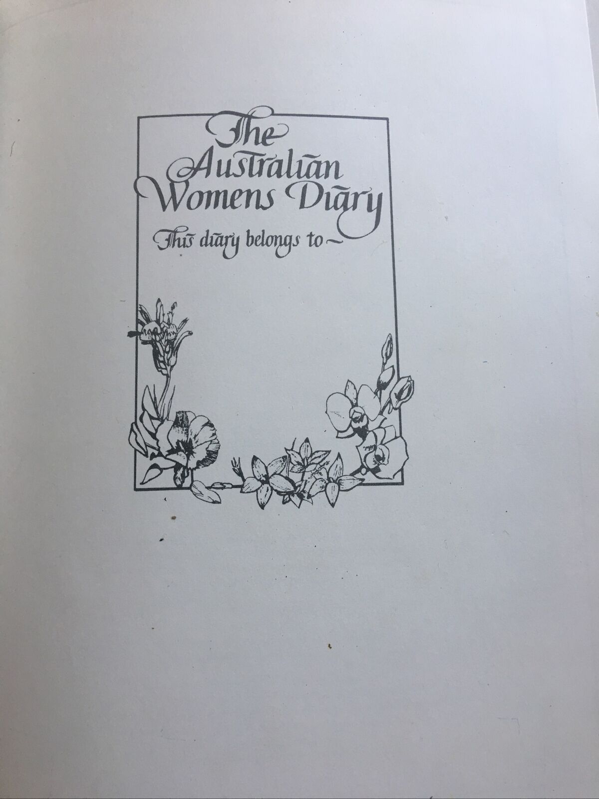 HC Book The Australian Womens Diary 1991 Fabric Ribbon Bookmark - Unused