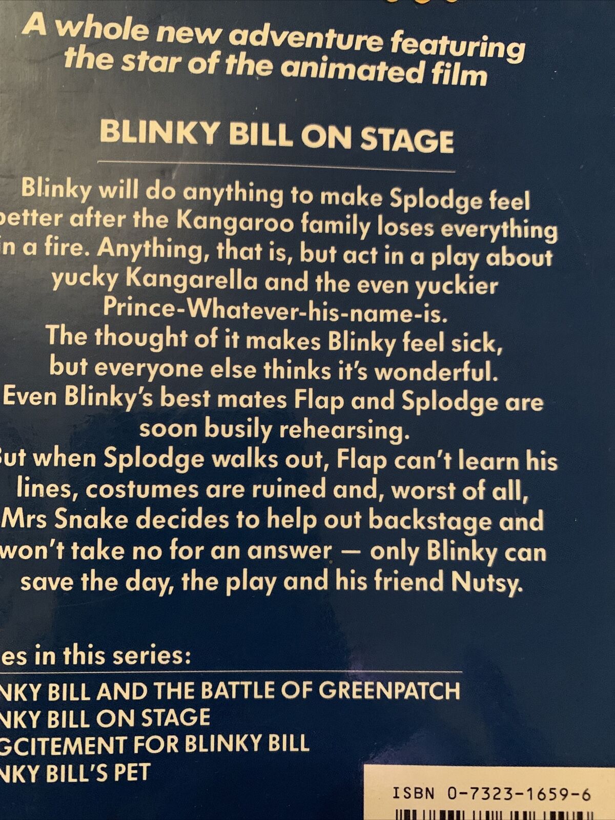 PB Book BLINKY BILL ON STAGE - Sally Odgers 1992 Australian Vintage