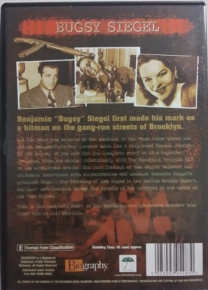 DVD The Real Godfathers Bugsy Siegel Biography Mafia True Crime Documentary E