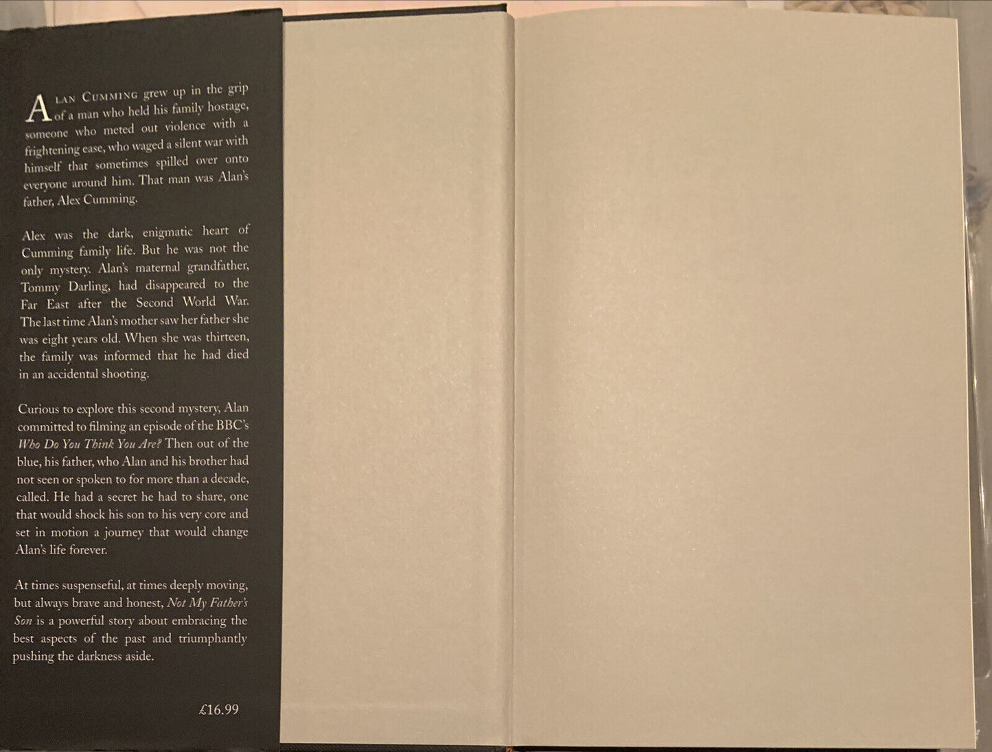 HC Book NOT MY FATHERS SON A Family Memoir Alan Cumming DJ True Story Biography