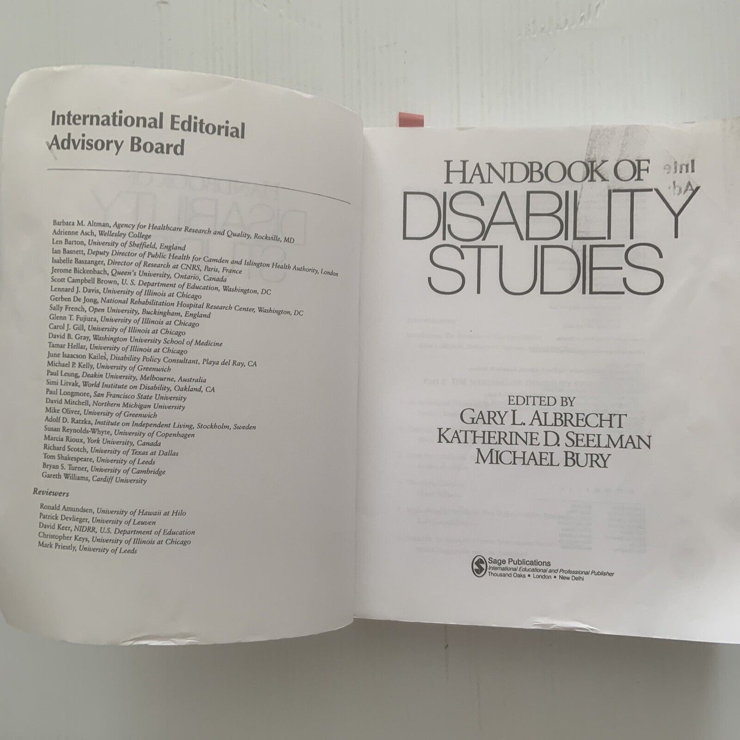 Handbook of Disability Studies by Gary L Albrecht Textbook Medicine