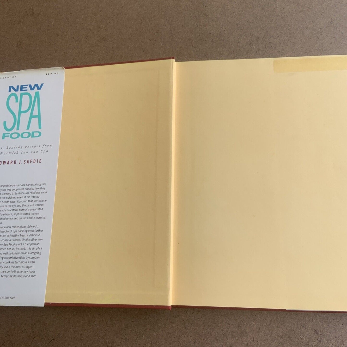 Cookbook SPA FOOD by Edward Safdie Recipes NEW