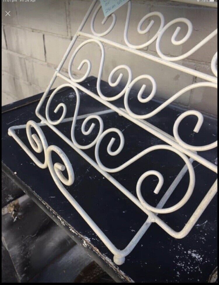 Provincial Wrought Iron Cookbook Holder Stand Display Bench top 28 x 24.5cm