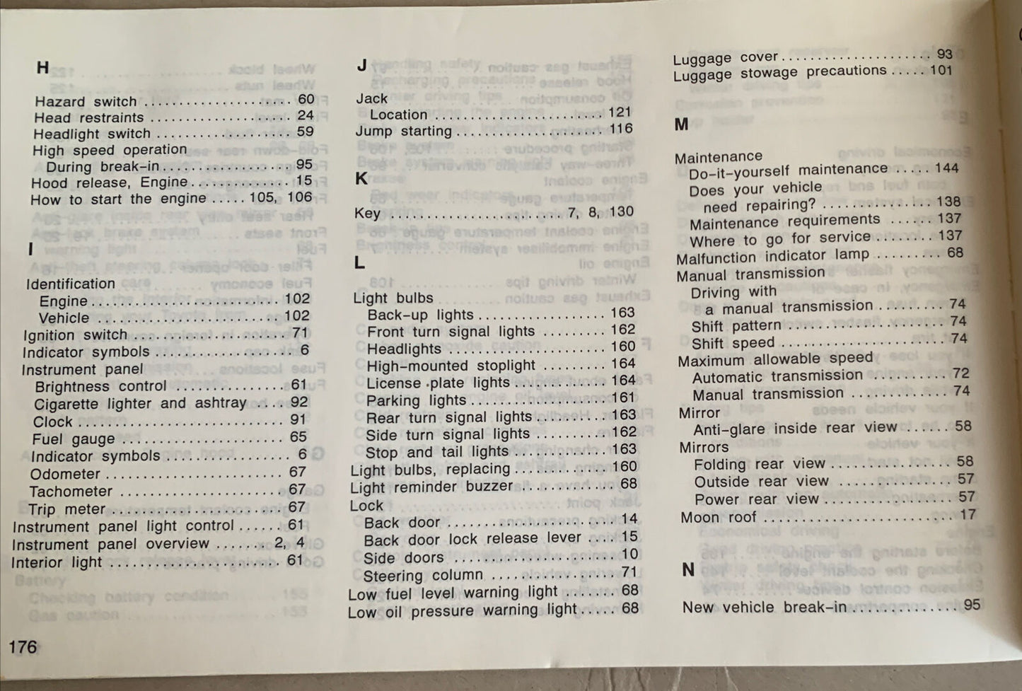 TOYOTA STARLET Owners Manual 1997 Publication No OM10509E Part 01999-10509 PB