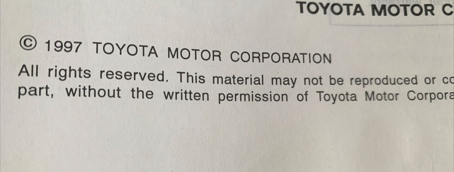 TOYOTA STARLET Owners Manual 1997 Publication No OM10509E Part 01999-10509 PB