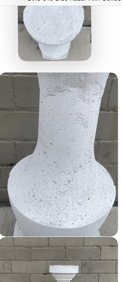 CONCRETE Bird Bath Feeder Planter Stand & 43cm Bowl White PEDESTAL 2 piece 80cm
