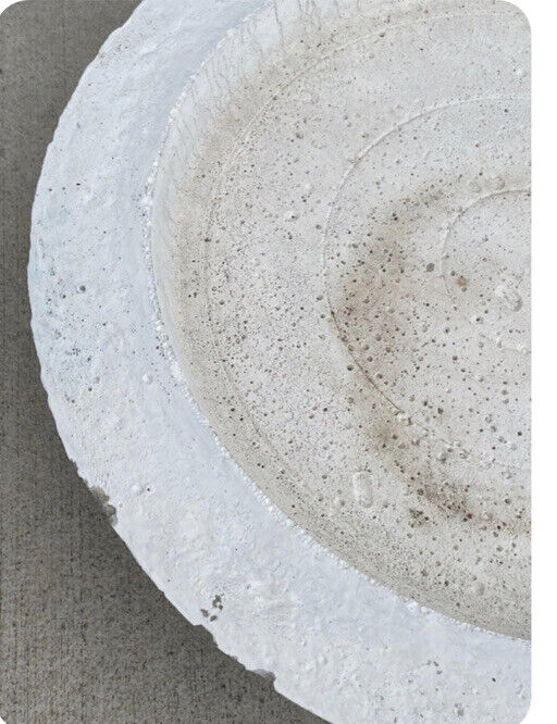 CONCRETE Bird Bath Feeder Planter Stand & 43cm Bowl White PEDESTAL 2 piece 80cm