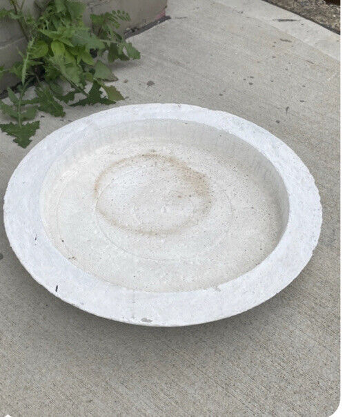 CONCRETE Bird Bath Feeder Planter Stand & 43cm Bowl White PEDESTAL 2 piece 80cm