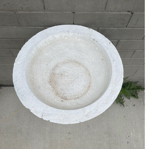 CONCRETE Bird Bath Feeder Planter Stand & 43cm Bowl White PEDESTAL 2 piece 80cm