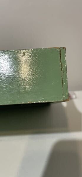 Vintage Bed Tray 40cm Green Hand Painted Condiment Server Flower Decal AE296