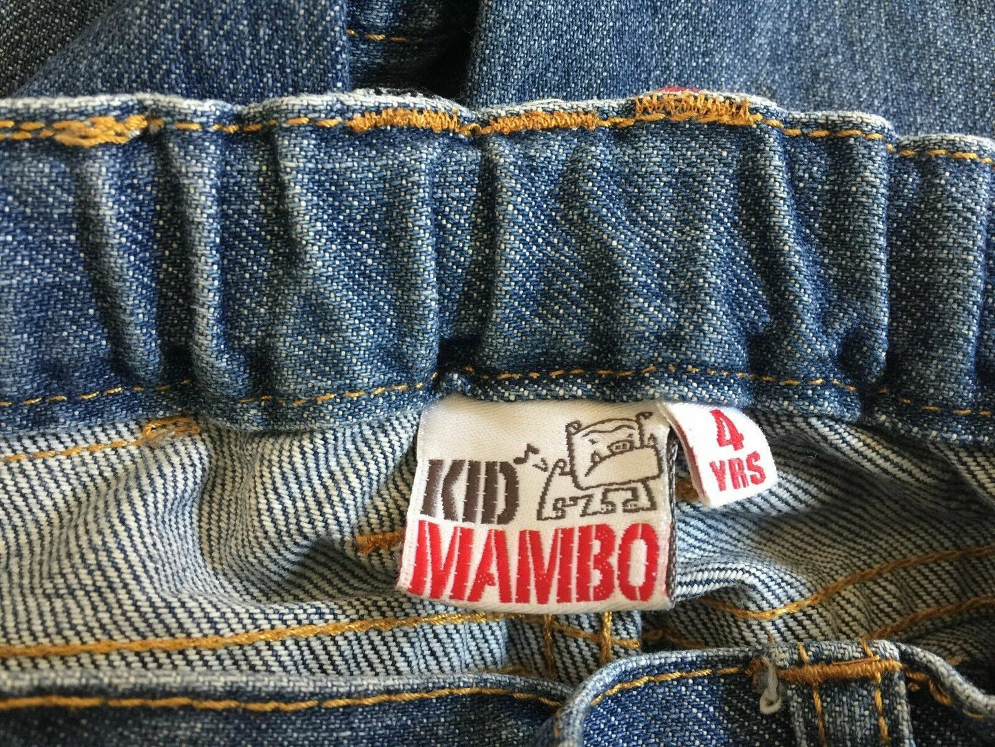 Boys KID MAMBO Jeans Straight Leg Denim Jeans w Adjustable Waist Size 4