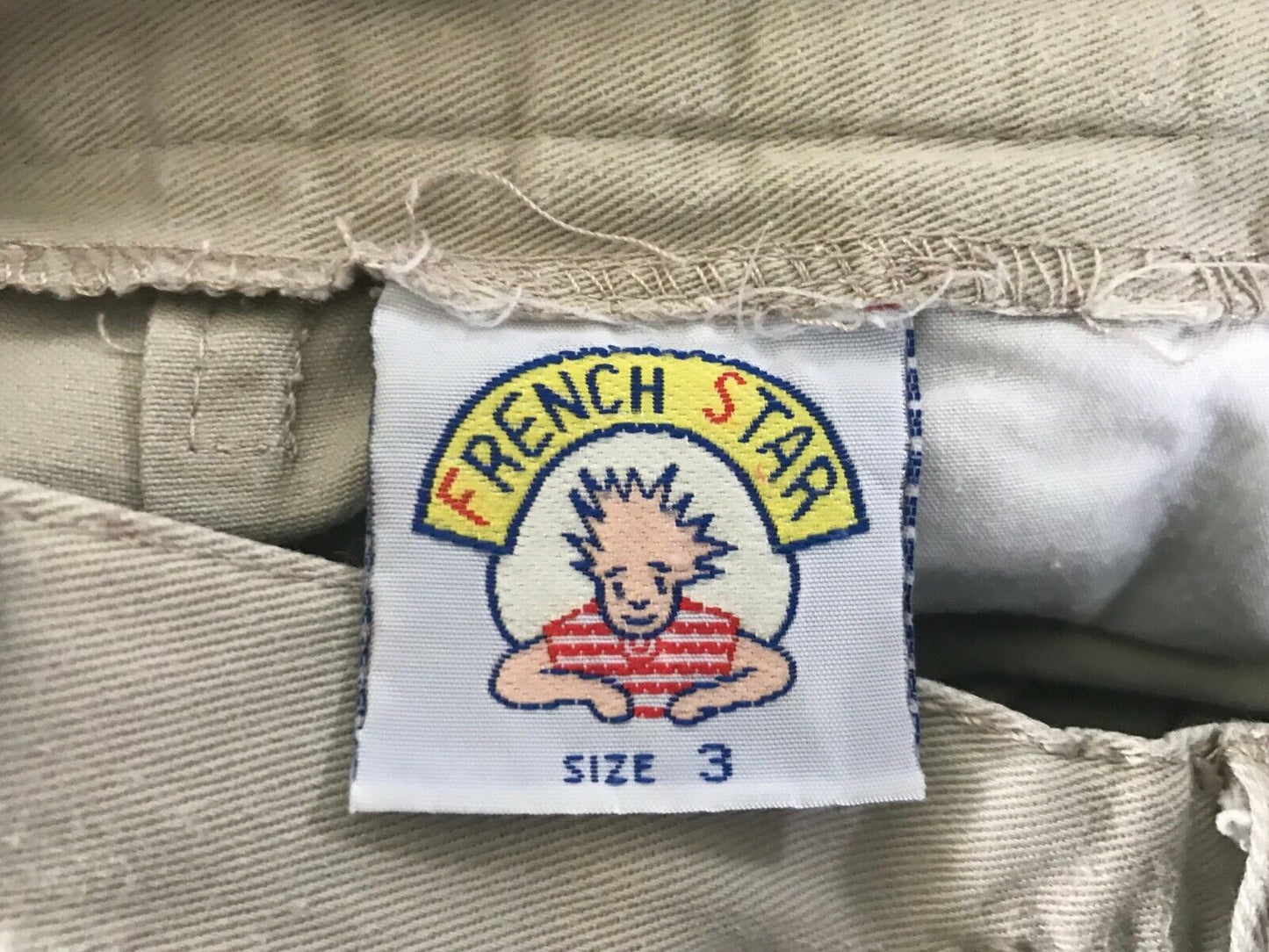 Boys FRENCH STAR Chino Pants Beige Trousers Jeans Size 3 Smart Casual