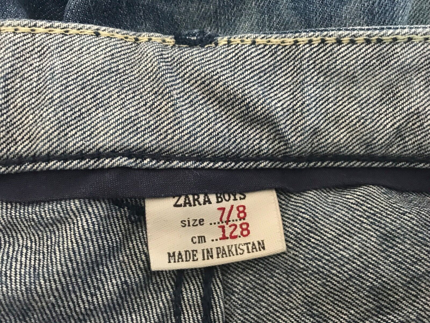 Boys ZARA BOYS Denim Shorts Animal Print Size 7 - 8 yr Distressed Look