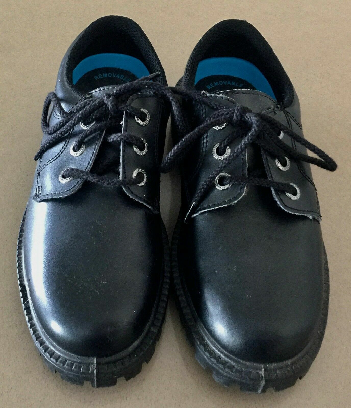 Unsex GROSBY School Shoes Black Leather Upper Formal Boys Size 2 Lightly Worn