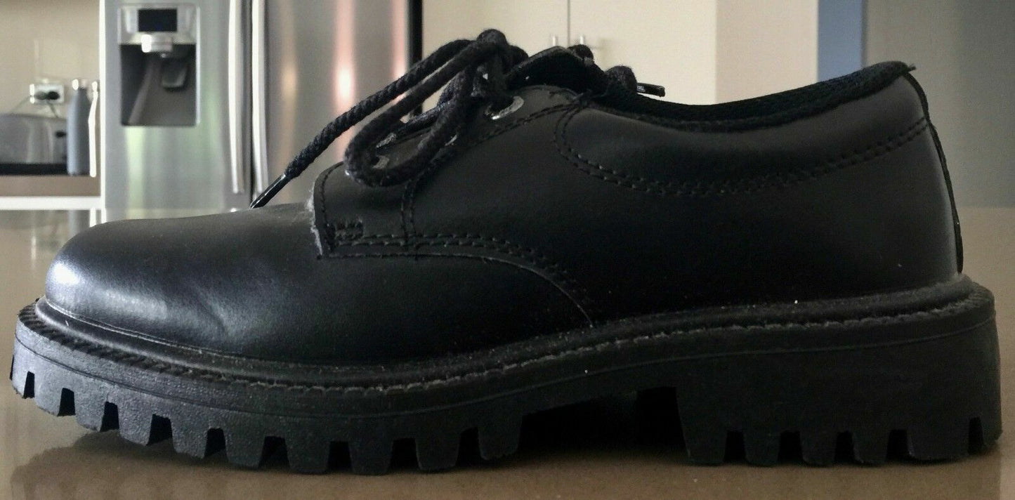 Unsex GROSBY School Shoes Black Leather Upper Formal Boys Size 2 Lightly Worn