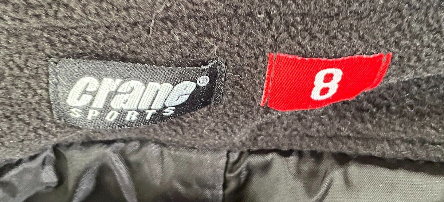 CRANE SPORTS Boys Ski Snowboard Snow Pants Grey Black White Winter Warm Size 8