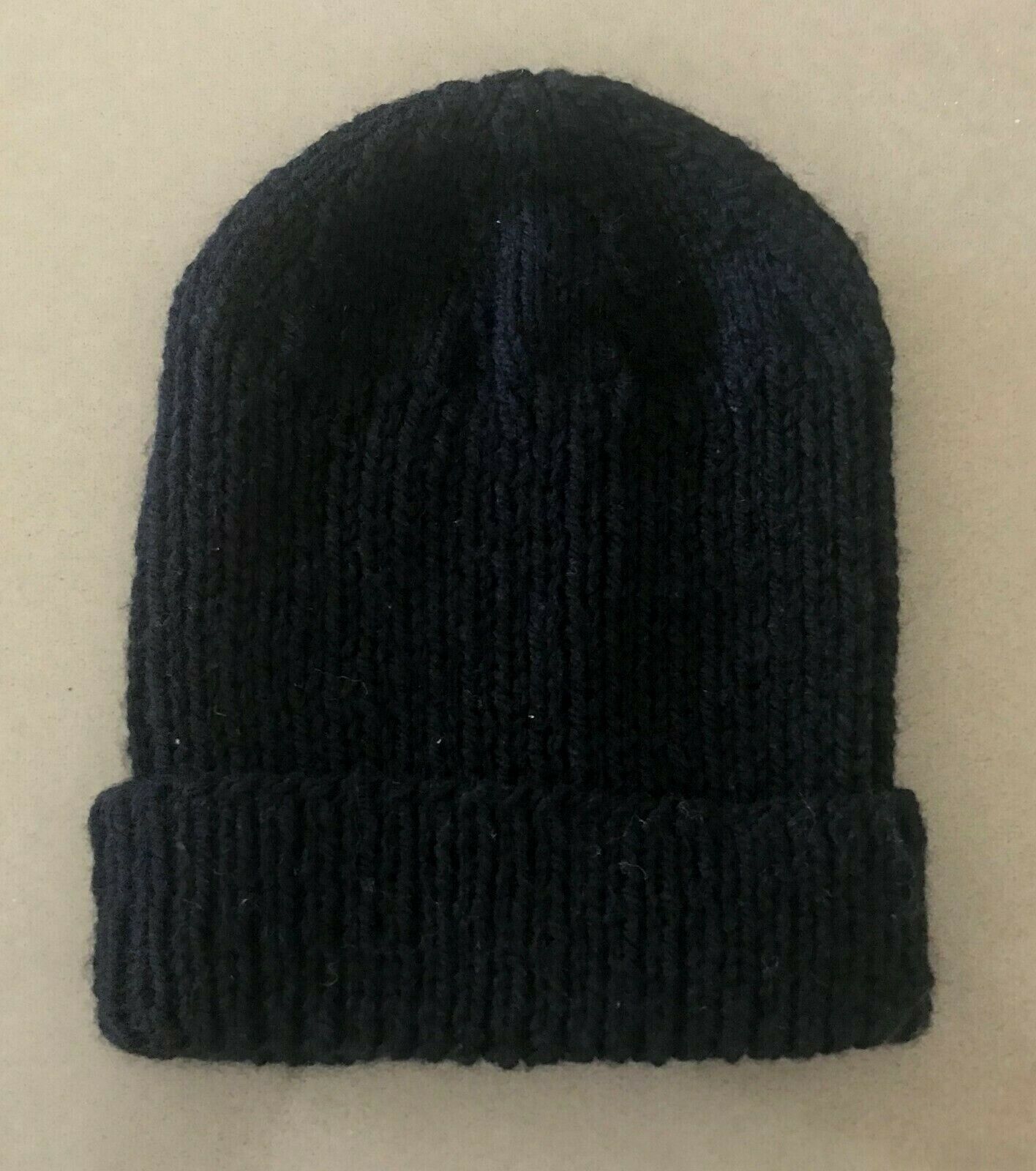 Knit Beanie Black Cap Winter Hat Boys Fit 5 - 10 years Unisex