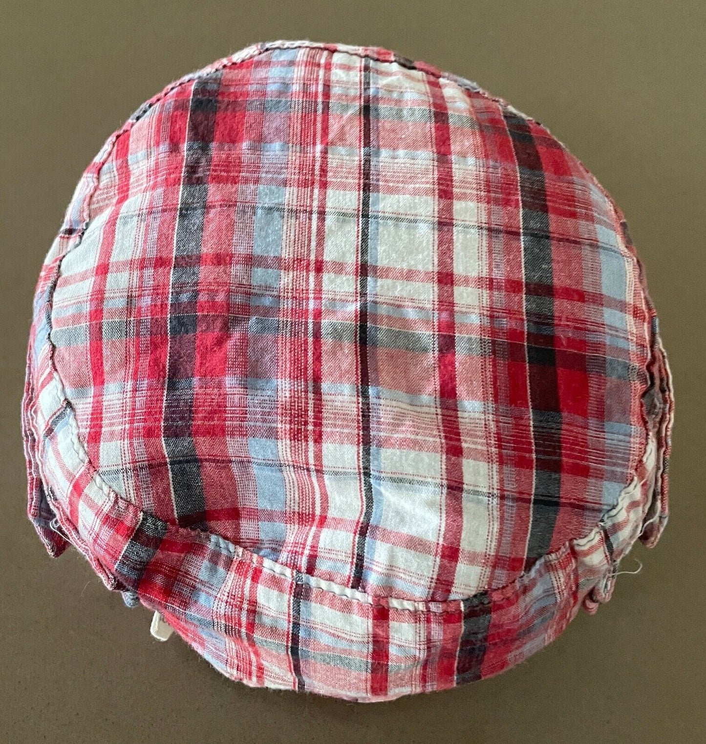 TOSHI Baseball Cap Boys Red Check Cotton Breton Hat Size 52cm