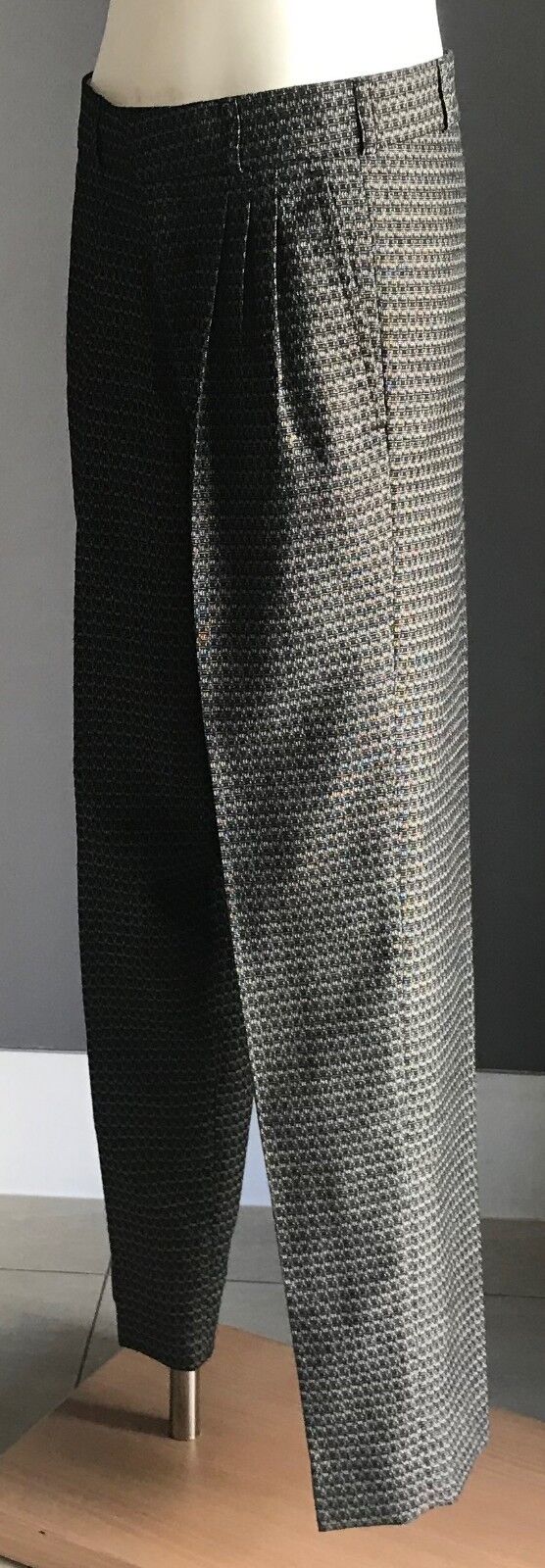 Vintage BRACKS Trousers Grey & Black Full Length Pleat Dress Pants Boys Size 12