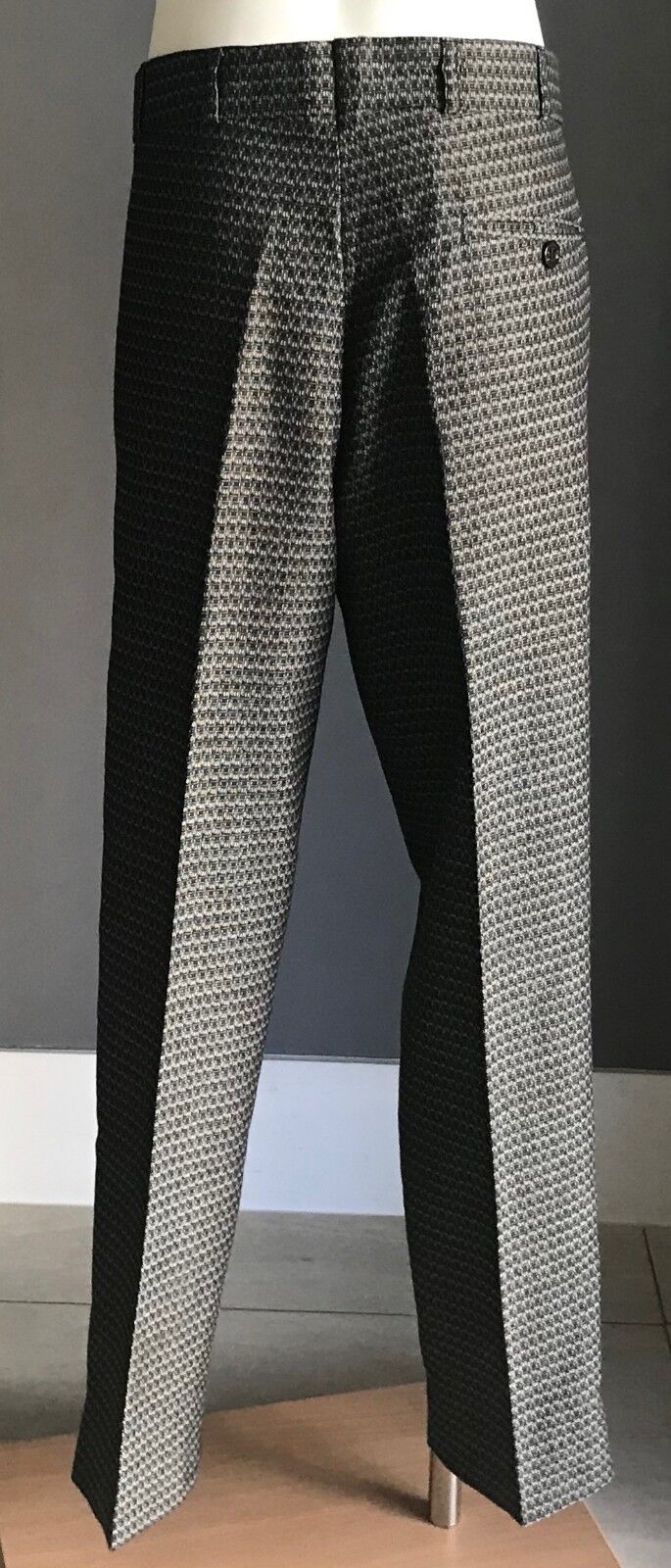 Vintage BRACKS Trousers Grey & Black Full Length Pleat Dress Pants Boys Size 12