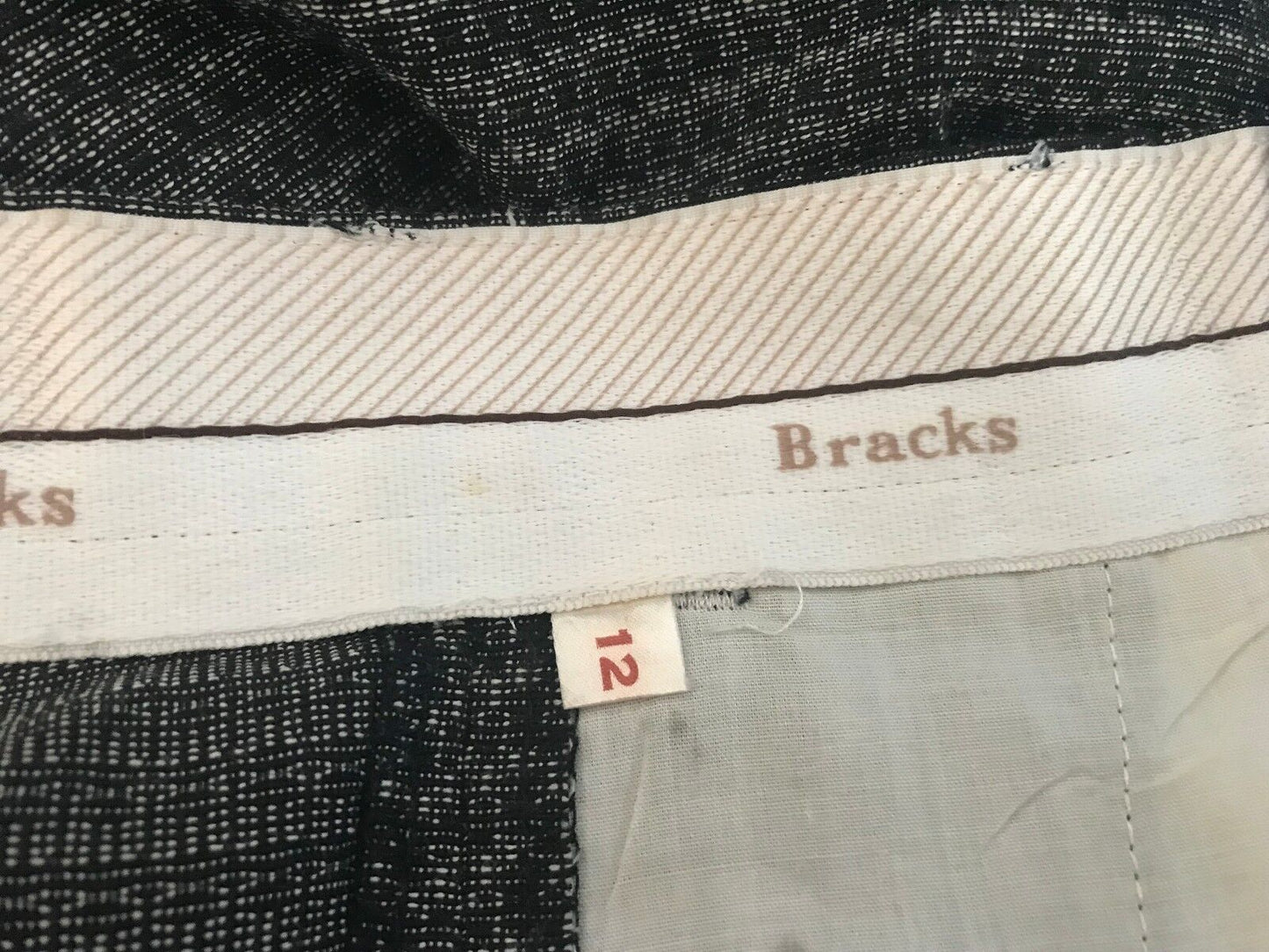 Vintage BRACKS Trousers Grey & Black Full Length Pleat Dress Pants Boys Size 12