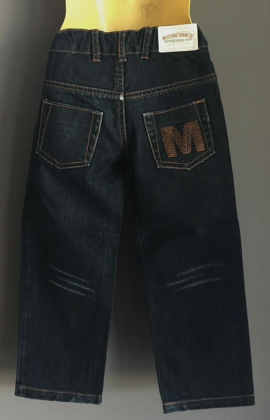 Boys MILKSHAKE Blue Denim Jeans Straight Leg Adjustable Waist Size 4 NEW