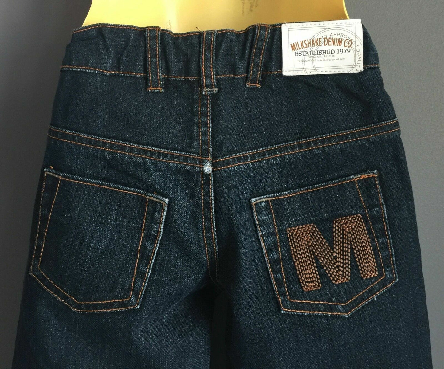 Boys MILKSHAKE Blue Denim Jeans Straight Leg Adjustable Waist Size 4 NEW
