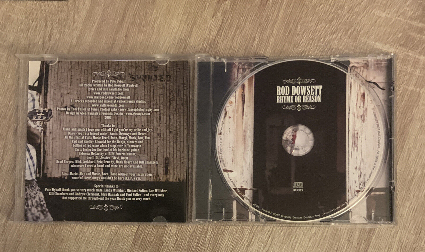 CD Signed RHYME OR REASON by Rod Dowsett Audio Album 2007 Country Music