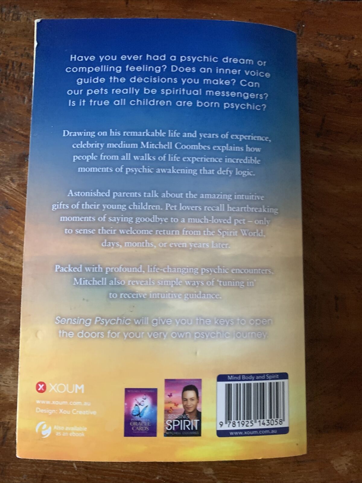 PB Book Signed Copy SENSING PSYCHIC by Mitchell Coombes 2016 " To Ashleigh "