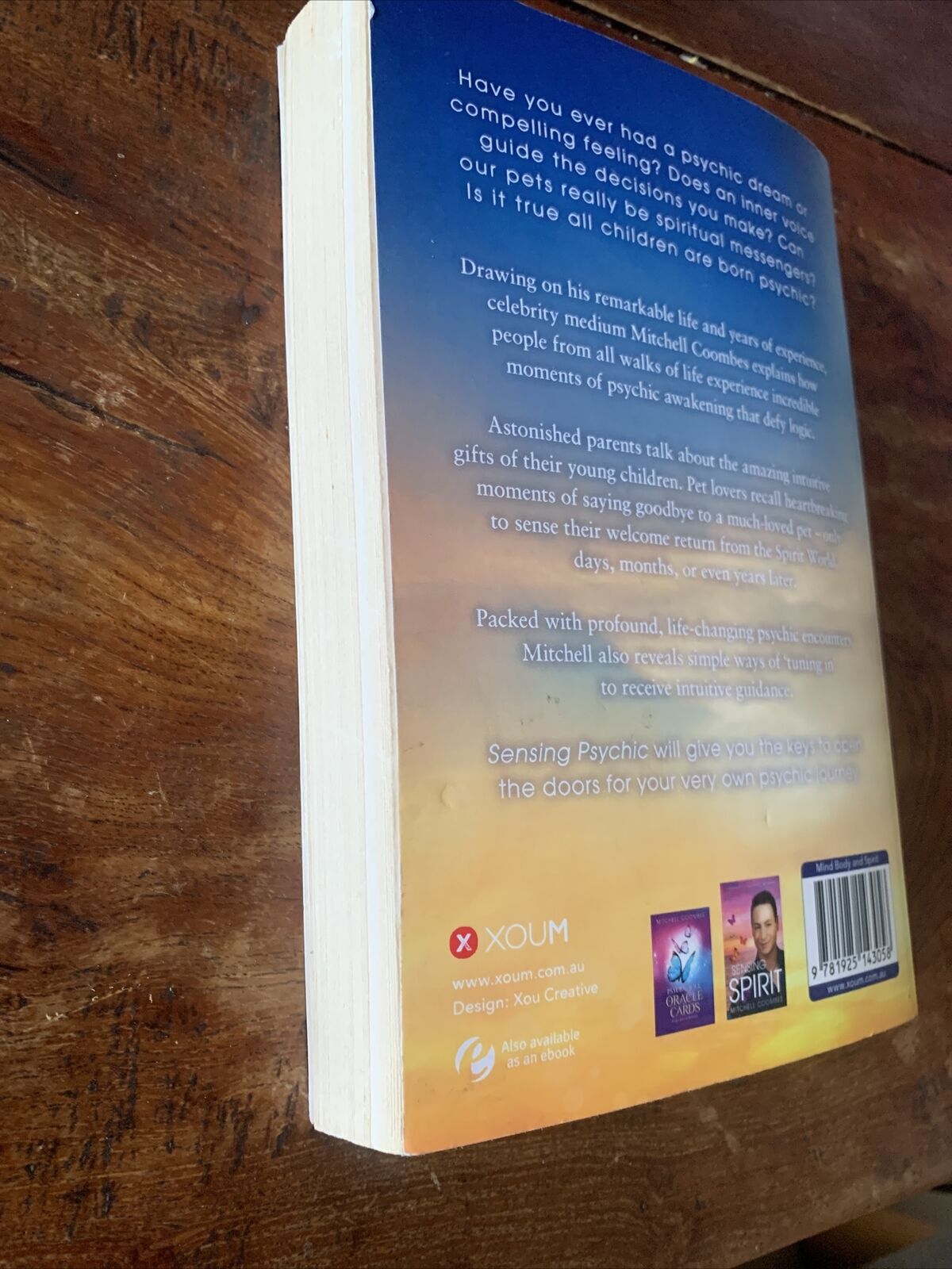PB Book Signed Copy SENSING PSYCHIC by Mitchell Coombes 2016 " To Ashleigh "