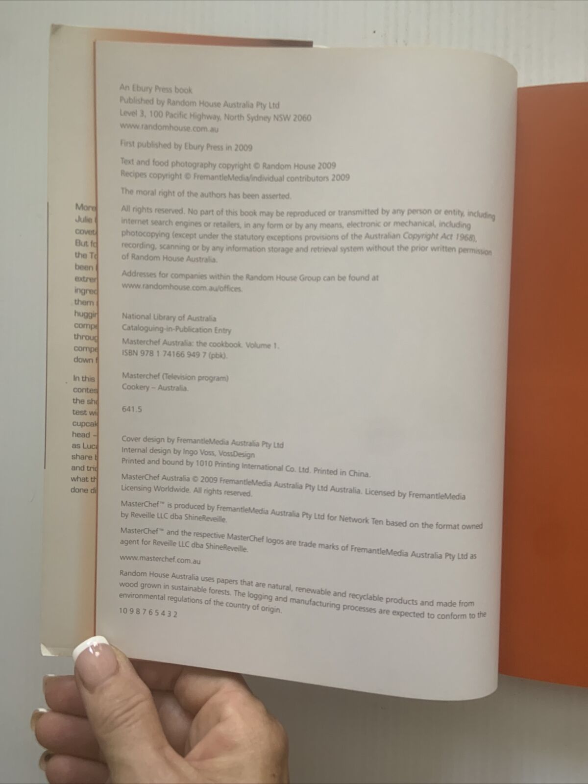 MASTERCHEF Australia THE COOKBOOK Volume One SIGNED Marion Contestant Journey