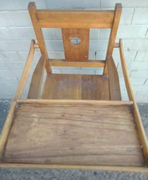 Early Vintage Timber Wooden Child's Highchair Kids Dolls Functional Display